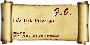 Fábik Orsolya névjegykártya
