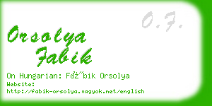 orsolya fabik business card